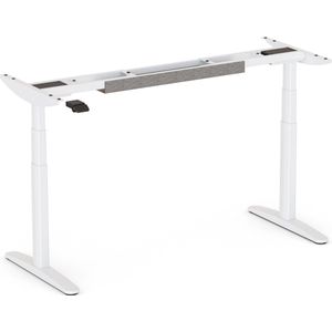 Worktrainer - OvalDesk Wit - Zit sta bureau frame - Hoogte 63,5 - 128,5 cm - Breedte 110 - 190 cm - Elektrisch onderstel - Memory display