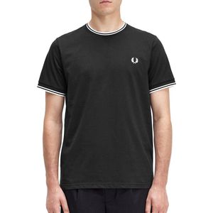 Fred Perry - Twin Tipped T-shirt Zwart - Heren - Maat XL - Modern-fit