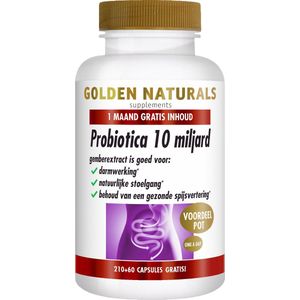 Golden Naturals - Probiotica 10 miljard - Veganistische Maagsapresistente Capsules - 240 stuks