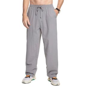 Nivard Linnen Broek Heren - Zomerbroek - Volwassenen - Lange Broek - Pantalon - Strandbroek - Zomer - Ibiza Stijl - Grijs - Maat S