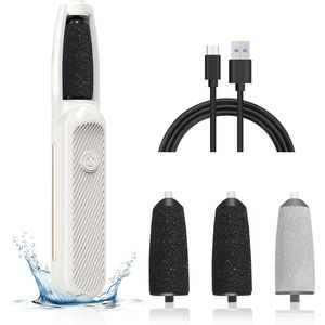 Elektrische eeltvijlen - Elektrische houteindverwijderaar, elektrische voetfrees, professioneel oplaadbaar pedicureapparaat, draagbaar voor het zachtmaken van droge huid en houteinden, met 3 rollers