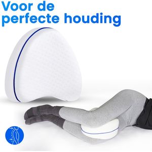Fems Orthopedisch Kniekussen - Zijslaapkussen - Houding Correctie - Artrose - Met Band - Wasbare Hoes