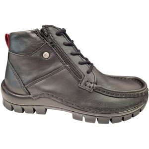 Wolky - Dames Veterschoenen - Zwart - Leren