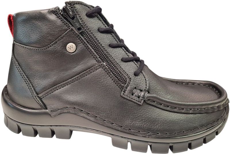 Wolky - Dames Veterschoenen - Zwart - Leren