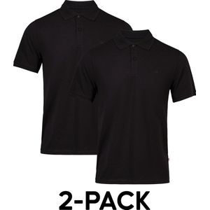 DANISH ENDURANCE Classic Fit Poloshirt Heren - Biologisch Katoen - 2-pack - Korte mouw - Zwart - Maat L