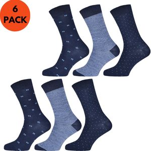 Sokken Heren | Katoen | 6 paar | Donkerblauw | Maat 43-46 | Heren Sokken | Lange Sokken