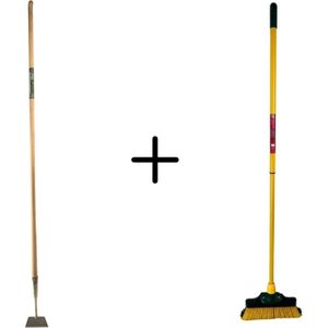 Synx Tools Rechte Schoffel 12cm en steel 160 cm met Hilt Schoffels & Synx Tools Klauwbezem 28cm - Telescopische steel 70 - 140cm -