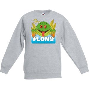 Plons de kikker sweater grijs voor kinderen - unisex - kikkers trui - kinderkleding / kleding 110/116