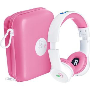 Clevy Hearsafe (Max 85 dB) - Koptelefoon voor kinderen met case - Roze - Ontworpen voor de schoolklas - Kids Headphone - Headset
