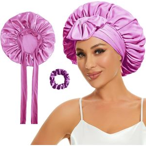 Allecto plus - Zijden slaapmuts voor haarbescherming - Roze - Vrouwen - Comfortabel slapen