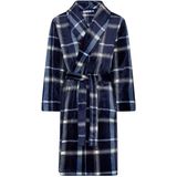 Pastunette - Navy Check - Badjas - Blauw Geruit - Fleece