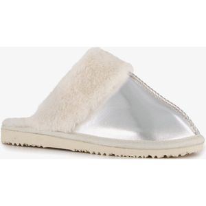Thu!s dames sloffen met imitatiebont zilver - Maat 37/38 - Pantoffels