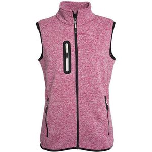 James and Nicholson Dames/dames Gebreid Vlies Vest (Roze gemelanged/Off-White)
