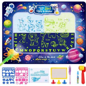 Buxibo - Magische Doodle Mat Tekenmat/Kinder Speelmat Space met Vormpjes en Cijfers - Foam - Kruipmat - Speelkleed Ruimte - Vloermat - Baby/Peuter & Kind