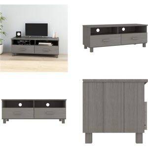 vidaXL Tv-meubel HAMAR 106x40x40 cm massief grenenhout lichtgrijs - Tv-meubel - Tv-meubelen - Tv Meubel - Tv Kast
