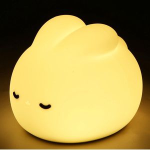 Leuke konijnenlamp voor kinderen, 3-fasen nachtlicht touch met timer, USB-oplaadbaar, zacht klein nachtlampje gemaakt van siliconen voor borstvoeding,Room Decoration voor student slaapzalen [Energieklasse A]