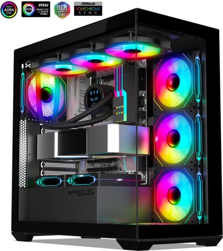 Spirit of Gamer Spark Dark - Gaming Case - PC Behuizing - RGB - Ondersteunt ATX/mATX/ITX