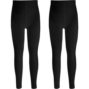 2 paar zwarte voetloze danspanty's voor dames en meisjes - Jazzpanty's, balletpanty's, schoolpanty's - One size