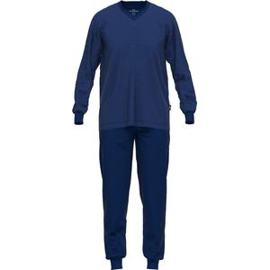 Gotzburg - Heren Pyjama - Donkerblauw Gestreept - Lange Broek en Shirt met Lange Mouwen