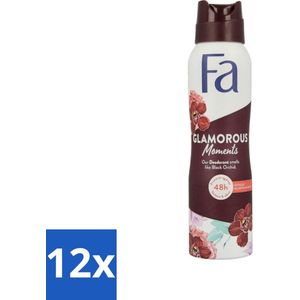 Fa - Glamorous Moments - Deodorant Spray - Zwarte Orchidee - 150 ml - Voordeelverpakking - 12 stuks
