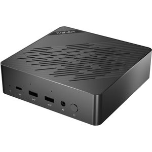 MINIX Elite EU512-AI Mini PC, Intel Core Ultra 5-125H 16 cores Max 4.8GHz, 16GB DDR5 RAM 512GB SSD, HDMI + DP + Thunderbolt 4 + Type-C Quad 4K 60Hz Beeldscherm, WiFi 6E Bluetooth 5.3, 2*2.5G RJ45, 4*USB3.2, 1*Audio Jack - EU Plug