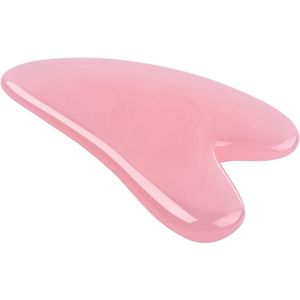 Gua Sha massagegereedschap van rozenkwartssteen voor gezichts- en lichaamsmassage met acupressuur effect - Huidschrapen voor ontspanning