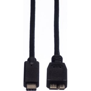 ROLINE USB 3.2 Gen 1 kabel, C - Micro B, M/M, zwart, 0,5 m