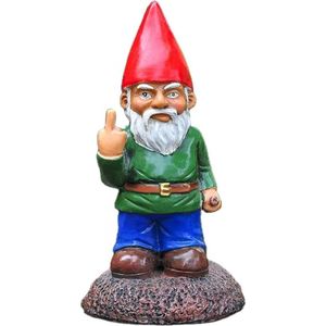 Tuinkabouter Middelvinger - Fuck You Kabouter - 15 CM - Tuinkabouter Grappig - Kabouter Middelvinger - Tuinkabouters voor Buiten