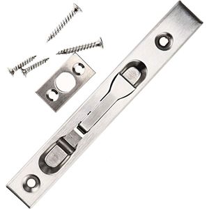 6 Inch Beveiliging Flush Bout Klink Deur Lock Guard Hendel Action Slide Bolt - Set van 2, Roestvrij Staal Washing Machine
