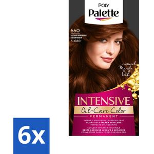 Poly Palette - Haarverf - Kastanje Middenbruin 650 - 115ml - Voordeelverpakking - 6 stuks