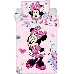Disney Minnie Mouse BABY Dekbedovertrek, Flower - 135 x 100 + 40 x 60 cm - Katoen