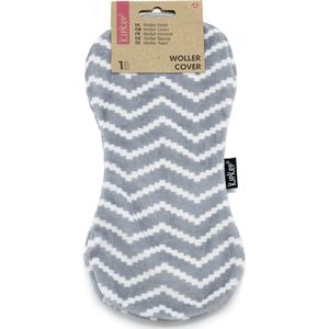 Losse hoes voor KipKep Woller warmtekussen - Woller Cover Silver Grey - donker grijs - chevron - nicky katoen velour