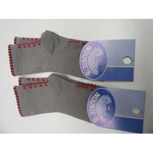Noukie's - sokken - 2 pack - Meisje - Taupe met rood - 6jaar maat27