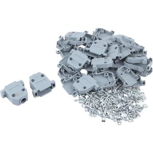 Plastic Cover Shell Behuizing Grijs voor D Sub DB15 15Pin Connector - Set van 20 stuks