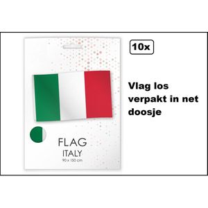 10x Vlag Italie 90cm x 150cm - Landen festival thema feest fun verjaardag Italiaans