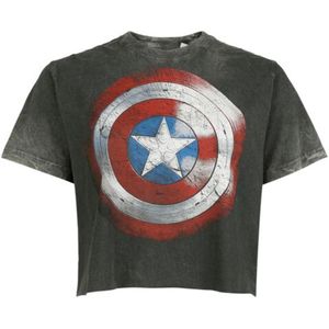Captain America Vintage Shield Dames T-shirt - grijs - L
