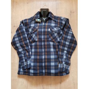 Houthakkers vest - Houthakkersvest - Blouse - Teddy - Ritssluiting - Rits - Maat L - Donkerblauw - Bruin - Wit - Flanel - Thermo - Vest