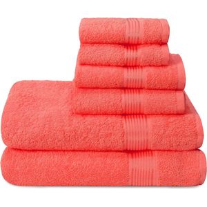 Ultra zachte 6-pack katoenen handdoekenset bevat 2 badhanddoeken 70x140 cm, 2 handdoeken 40x60 cm en 2 washandjes 30x30 cm, ideaal voor sportschool, reizen en dagelijks gebruik, compact en