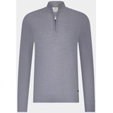 Born With Appetite - BWA25305LU15/941 - Halfzip Tricot - Grijs - 100% Merinowol