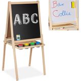 Relaxdays krijtbord staand - accessoires - tekenbord kinderen - schoolbord - whiteboard