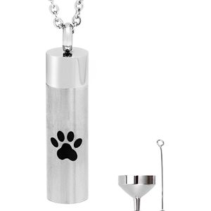 Luxe Ashanger - Voor honden - met Ketting - Voor As, Haren of Parfum - Assieraad - As Ketting - Gedenksieraad - Urn - Incl. As vuller en Opbergzakje - Luxury Paw