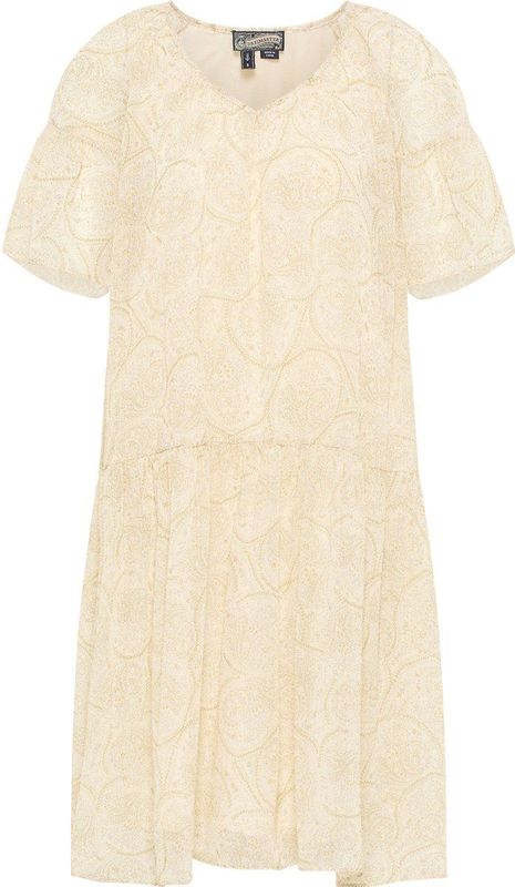 DreiMaster - Jurk - Wit - Veelkleurig - Midi-lengte - Zomer