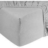 DoubleDry - Hoeslaken - Flanel - Licht Grijs - 100% Katoen - Rondom Elastiek