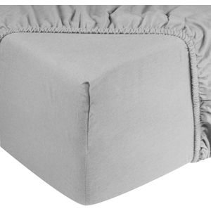 DoubleDry - Hoeslaken - Flanel - Licht Grijs - 100% Katoen - Rondom Elastiek