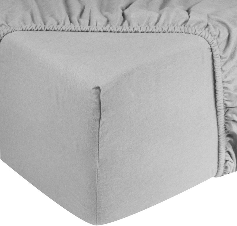 DoubleDry - Hoeslaken - Flanel - Licht Grijs - 100% Katoen - Rondom Elastiek