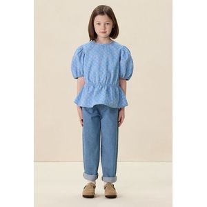 Sissy-Boy - Lichtblauwe denim top met print