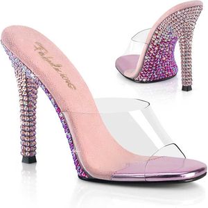 Fabulicious - GALA-01DMM Muiltjes met hak - US 6 - 36 Shoes - Transparant/Roze