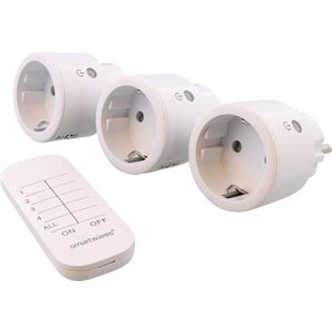 Smartwares Schakelset met afstandsbediening - 3 mini schakelaars met 4-kanaals afstandsbediening - 2300 W