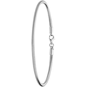 Lucardi - Dames Zilveren slangen armband voor bedels - Armband - 925 Zilver - Zilverkleurig - 18 cm