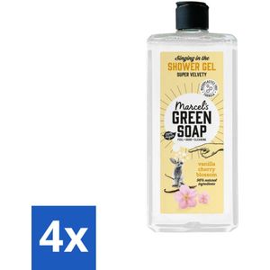 Marcel's Green Soap - Douchegel - Vanille & Kersenbloesem - Verzorgend & zacht - 300 ml - Voordeelverpakking - 4 stuks